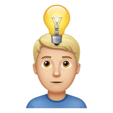 A white man came up with an idea, a light bulb appeared sticker