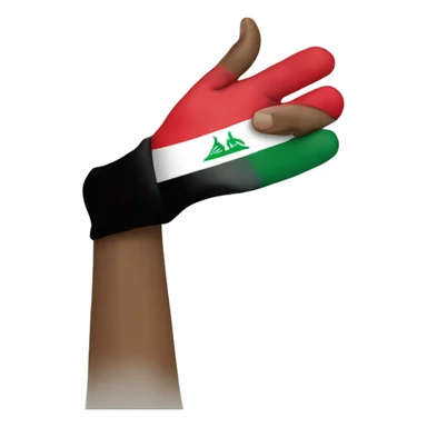 Hand holding an Iraqi flag  sticker