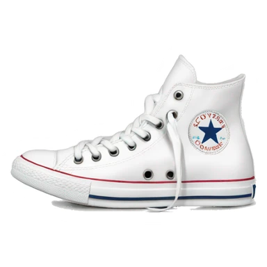 Side view of white converse low top all star sticker
