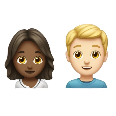 one white girl student and one white boy student sticker