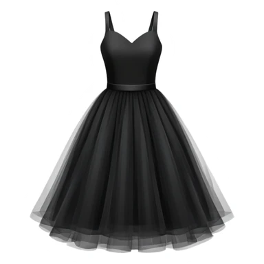 black dress, isolated, tulle skirt sticker