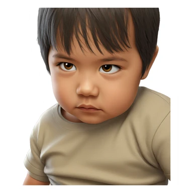 realistic portrait of boy sticker