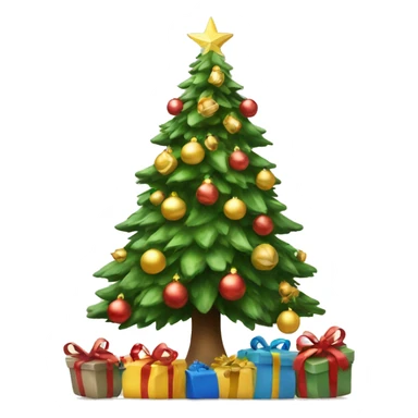 Christmas tree with presents underneath neutral  sticker