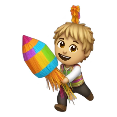 persona haciendo una piñata sticker