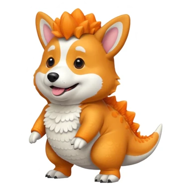 Corgi in a dinosaur costume  sticker