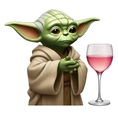 Yoda buvant un rosé sticker