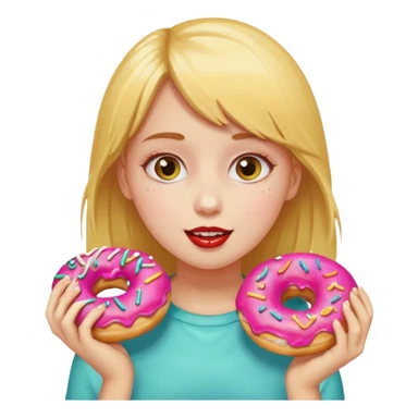 girl eating donuts sticker