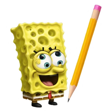 SpongeBob with Pencil  sticker