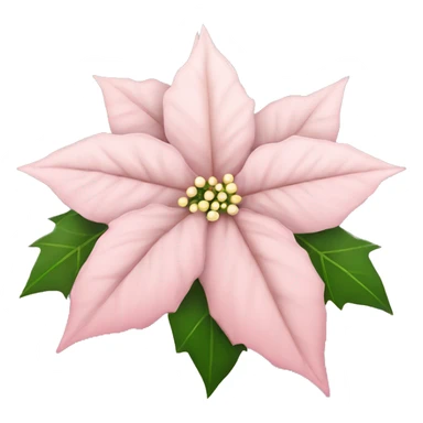 light Pink Christmas poinsettia  sticker