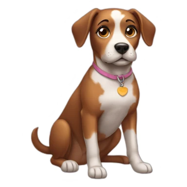 Dog girl sitting as dog style sticker