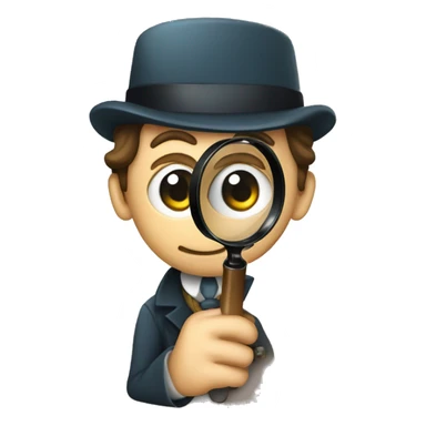 Sherlock holmes looking through magnifying glass sticker
