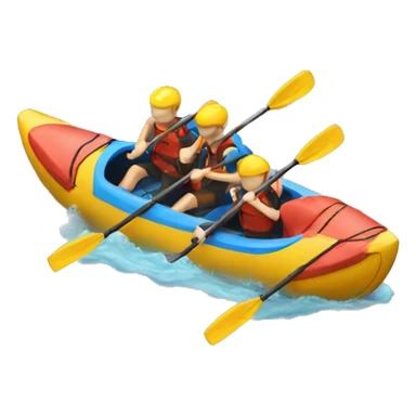 A sprint kayak that has 4 people paddling in it sticker