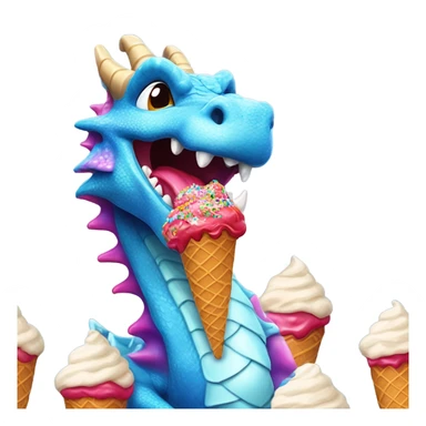 Dragon eating ice cream  sticker