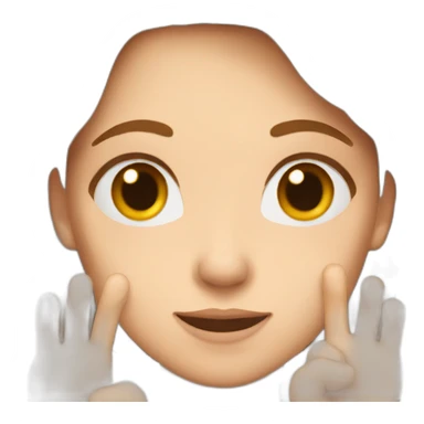 White Woman with brown hair making a heart with her fingers sticker