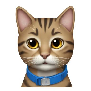 Tabby cat with blue collar  sticker
