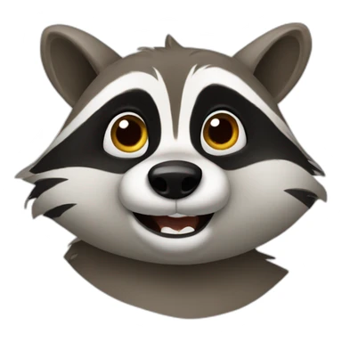Silly raccoon sticker