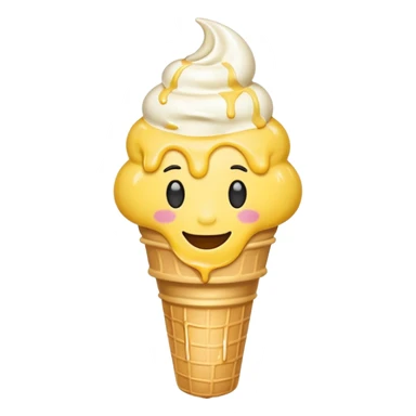 Smile emoji with ice cream sticker