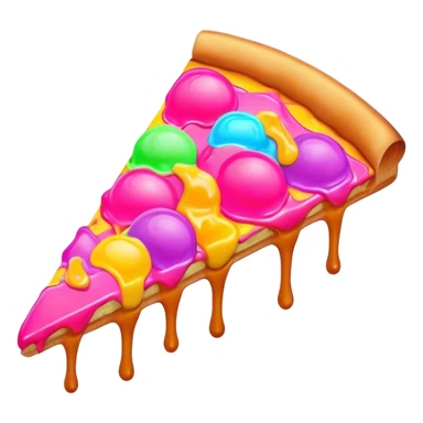 Melted neon  ice cream pizza slice sticker