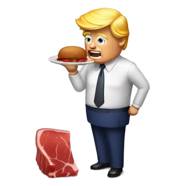 Trump qui mange un steak sticker