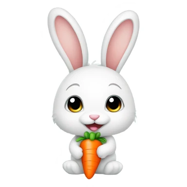 Bunny with a carrot sticker