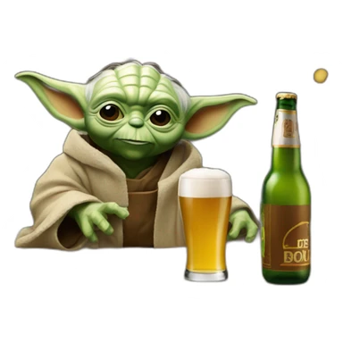 Yoda qui boit une bière sticker