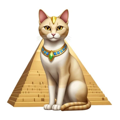 Egyptian cat full body sitting with pyramids background sticker