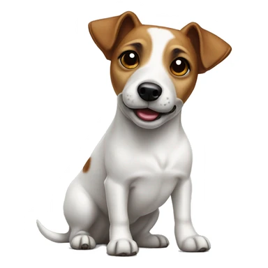 Jack russel dog with one standing ear sticker