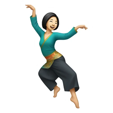 asian woman dancing sticker