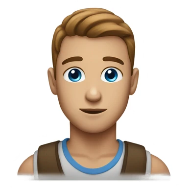 person with blue eyes brown and short bro sticker