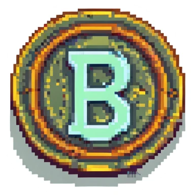 pixel art style coin with letter S sticker