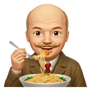 Lenin ăn mì gà sticker