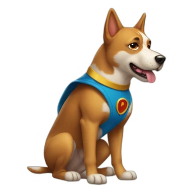a super hero dog sticker