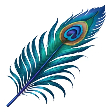 Make an peacock feather emoji. Like the reference image there is an peacock feather  sticker
