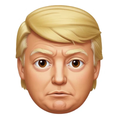 Donald Trump, hyper-photorealistic, maximum quality and detail, round face, polished finish, lifelike skin and facial features, very foxy and cunning expression, clean background, looks like a real photo sticker