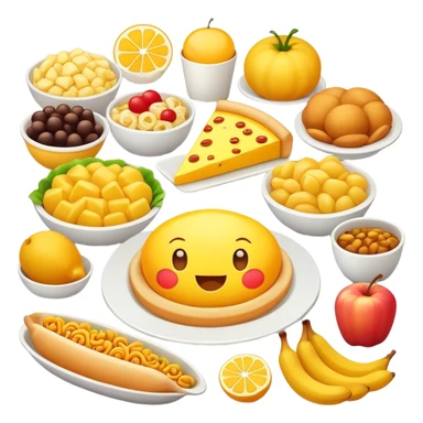 Yellow cation sign with a lot of food sticker