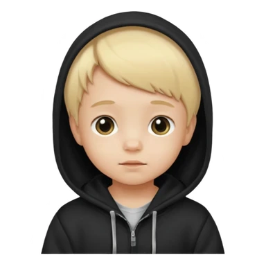 baby with blonde hair and black hoodie sticker