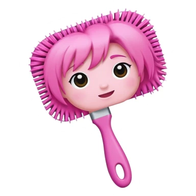 hair brush pink sticker