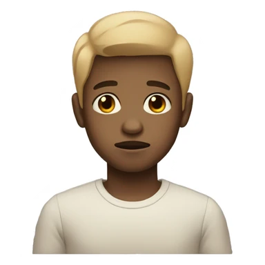 sad light skin tone boy sticker