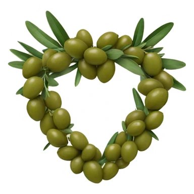 olive heart adorned with olive garland  sticker