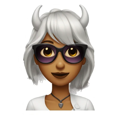Demon girl with sunglasses  sticker