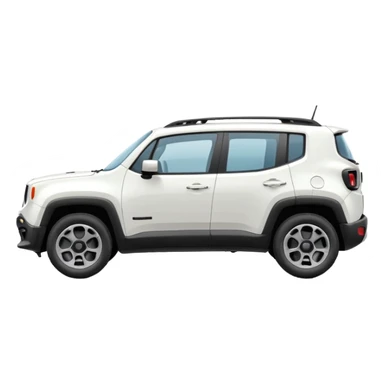 White jeep renegade from the side with a gust of air behind it like it’s driving fast sticker