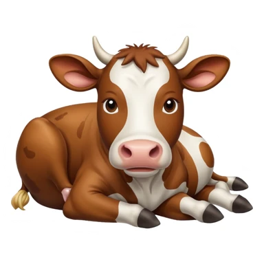 Lying cow sticker