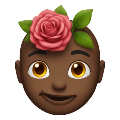 emoji with rose in mouth sticker
