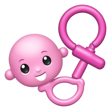 Pink baby rattle sticker