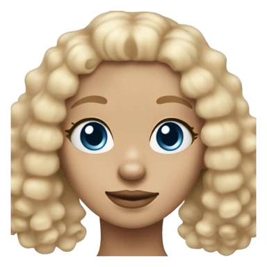blond girl straight hair blue eyes with cream colored puppy poodle  sticker