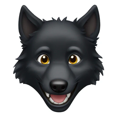 black wolf with smile sticker