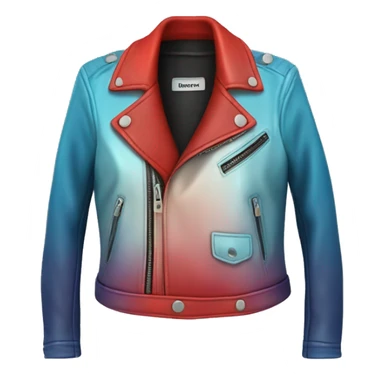 Hyper Realistic isolated open red ombre feminine fashion leather jacket. sticker