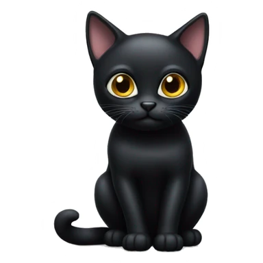 Black cat with big eyes sticker