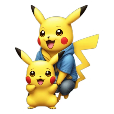 Pikachu faisons un bisou sticker
