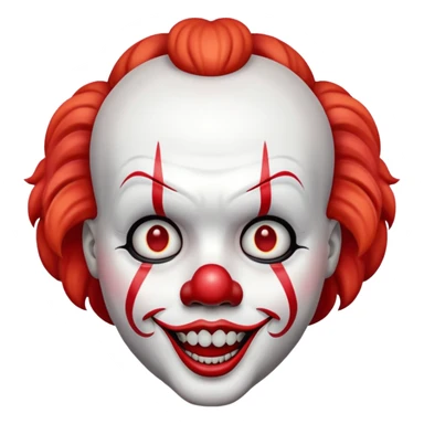 Create a emoji of pennywise.with exact red markings sticker
